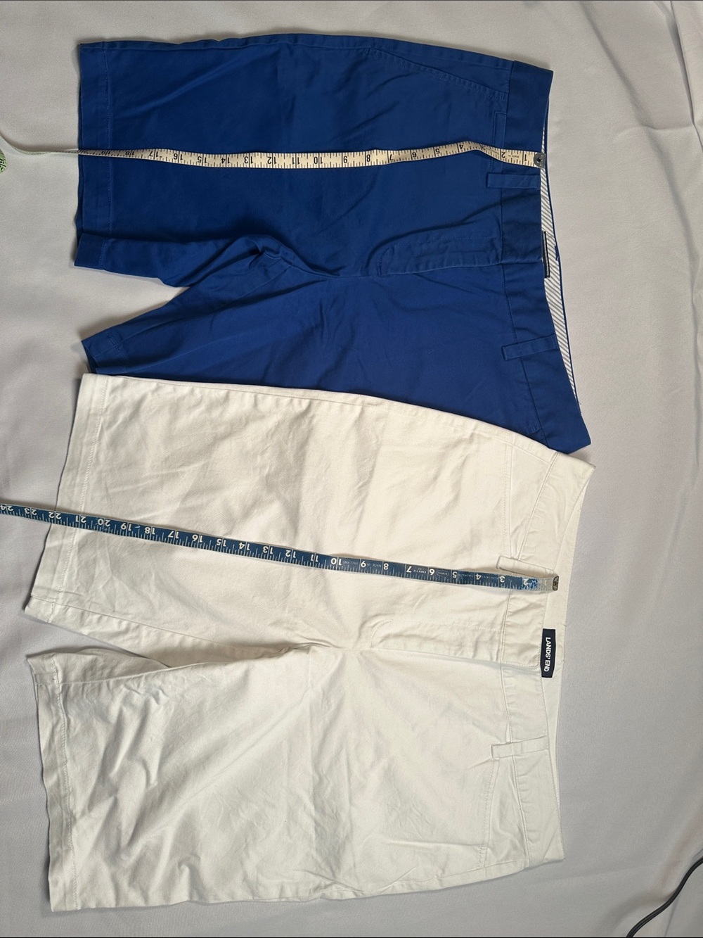 Lands' End Mid-Rise Shorts in Royal Blue & White EUC Size 12